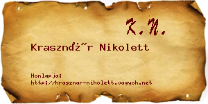 Krasznár Nikolett névjegykártya